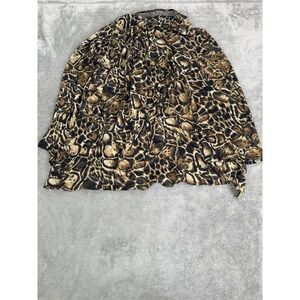 Vintage Y2K Victoria's Secret Cheetah Print Blouse Women's Size Small Brown